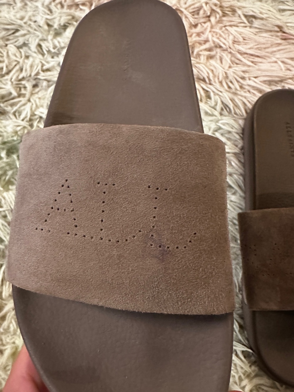 AllSaints Karli Suede Sliders Size 38 - Picture 5 of 9